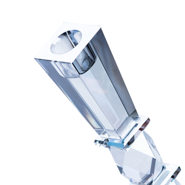 Свічник 25 (см) скляний високий на 1 свічку HP36556M - фото №2