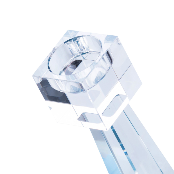 Скляний підсвічник 20.5 (см) квадратний на 1 свічку HP36560S - фото №3