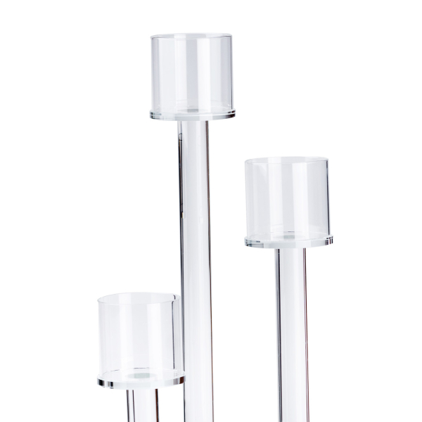 Підсвічник на 3 свічки скляний 36.5/47.0/56.5 см HP36564 - фото №5