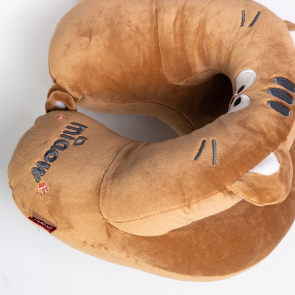 Подушка для шиї Miaow U-подібна подвійна, коричневий HP-56-27BR - фото №2