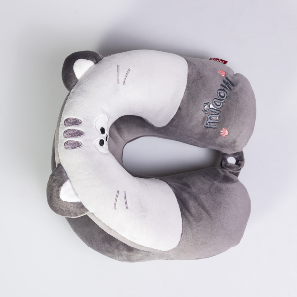 Подушка для шиї Miaow U-подібна подвійна, сірий HP-56-27G - фото