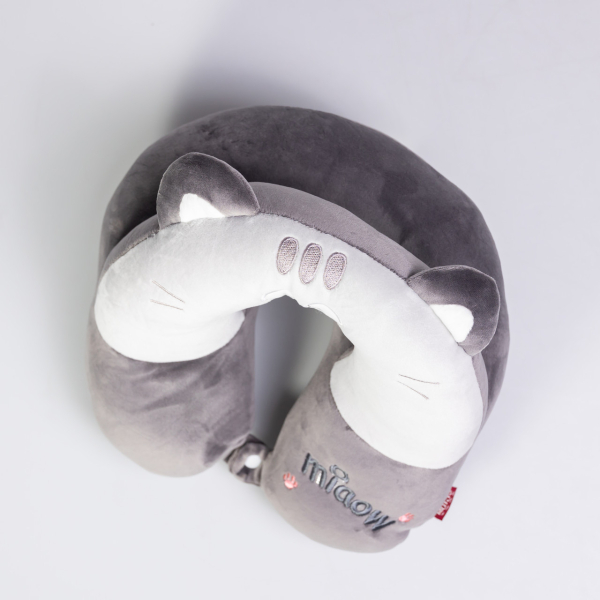 Подушка для шиї Miaow U-подібна подвійна, сірий HP-56-27G - фото №2