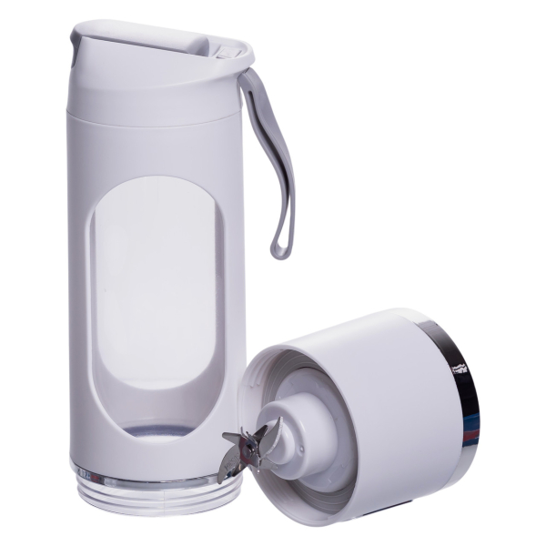 Портативний блендер для смузі на акумуляторі 450 мл 25 Вт USB Білий HP-11-10W - фото №6