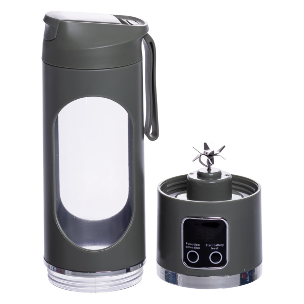 Портативний блендер для смузі на акумуляторі 450 мл 25 Вт USB Зелений HP-11-10GR - фото №4