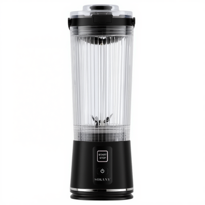 Портативний блендер-шейкер на акумуляторі 500 мл USB Чорний SK-01023B - фото