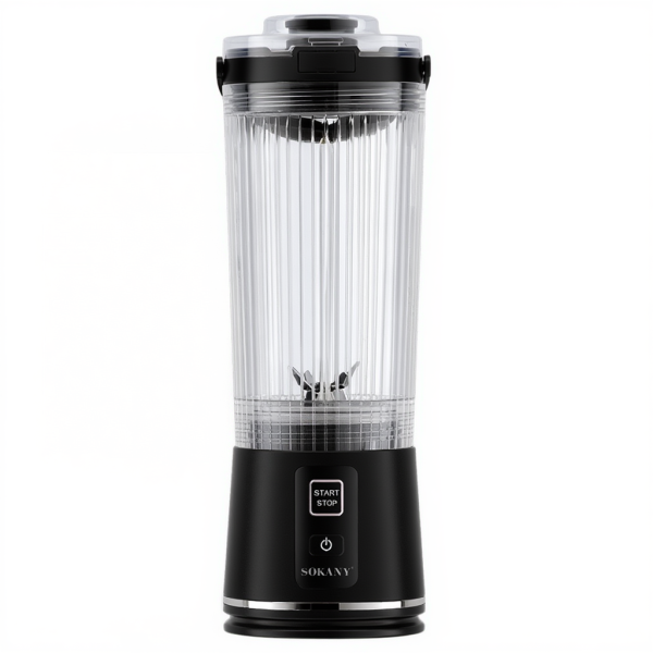 Портативний блендер-шейкер на акумуляторі 500 мл USB Чорний SK-01023B - фото