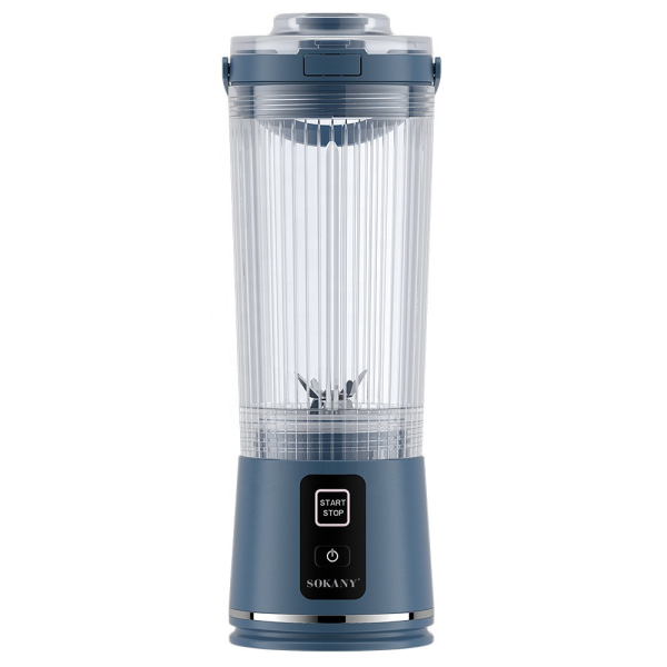 Портативний блендер-шейкер на акумуляторі 500 мл USB Синій SK-01023BL - фото