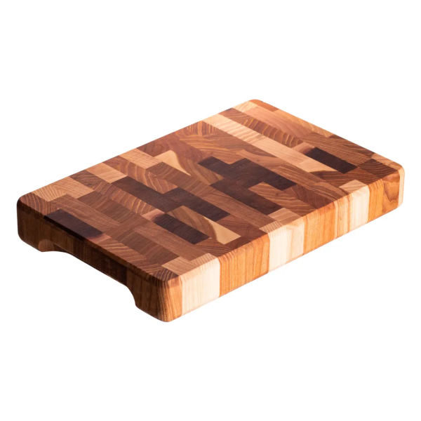 Обробна дошка з дуба 30*45 см Доміно, дерев’яна кухонна дошка для нарізання та сервірування страв C53W300450D - фото