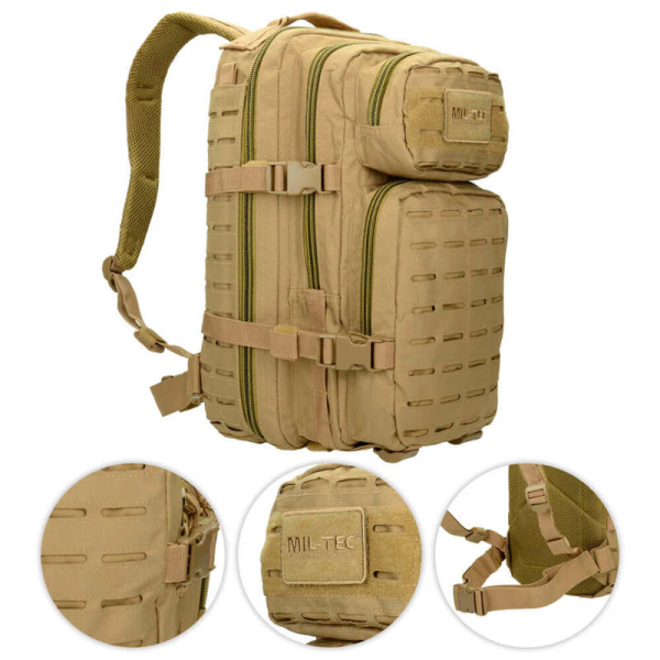 Рюкзак тактичний MIL-TEC Assault Laser Cut 20L Coyote - фото №7