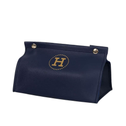 Серветниця з еко шкіри 20×7.5×11.5 см для серветок на кнопках Синій HP-3-213BL