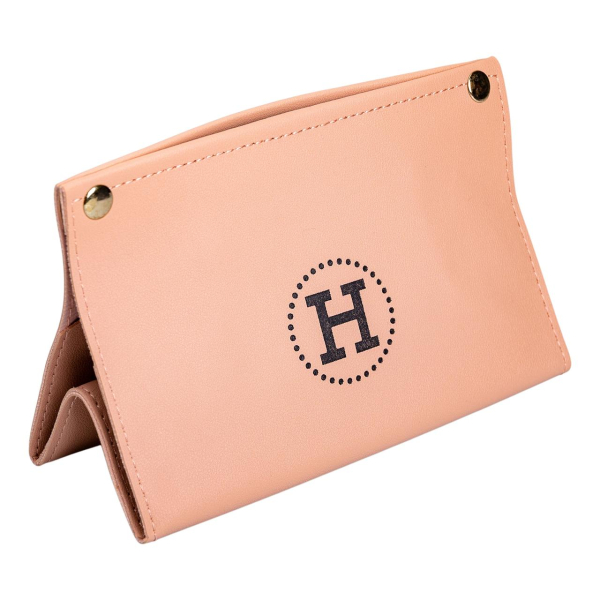 Серветниця з еко шкіри 20х12х12,5 см для серветок на кнопках Рожевий HP-3-213P - фото №2