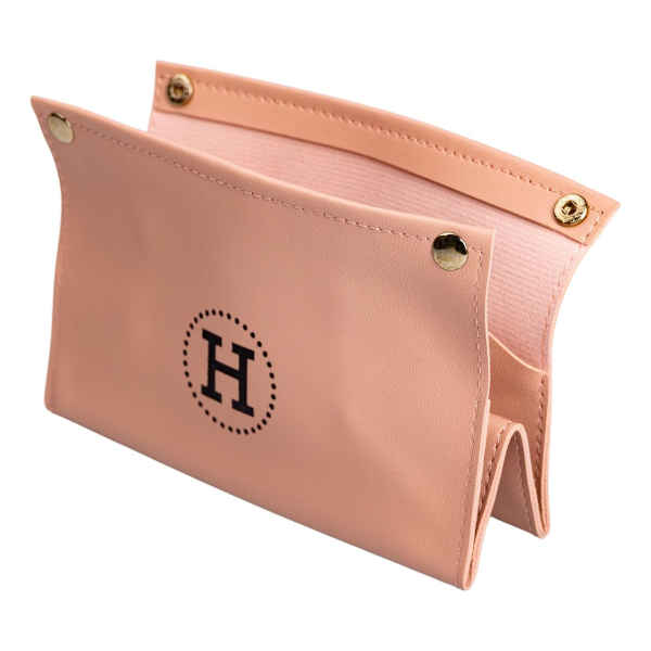 Серветниця з еко шкіри 20х12х12,5 см для серветок на кнопках Рожевий HP-3-213P - фото №4