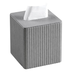 Серветниця з еко шкіри настільна 13х13х14.5 см органайзер для серветок Сірий HP-3-201G