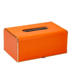 Серветниця з еко шкіри 21х13.5х9.5 см для серветок на стіл Помаранчевий HP-3-208O