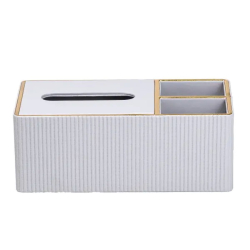 Серветниця-органайзер з еко-шкіри 3 відділення 27*14*10 см Білий HP9128