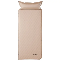 Самонадувний матрац похідний у намет 190×65×3 см туристичний із підголівником LU-026 Бежевий