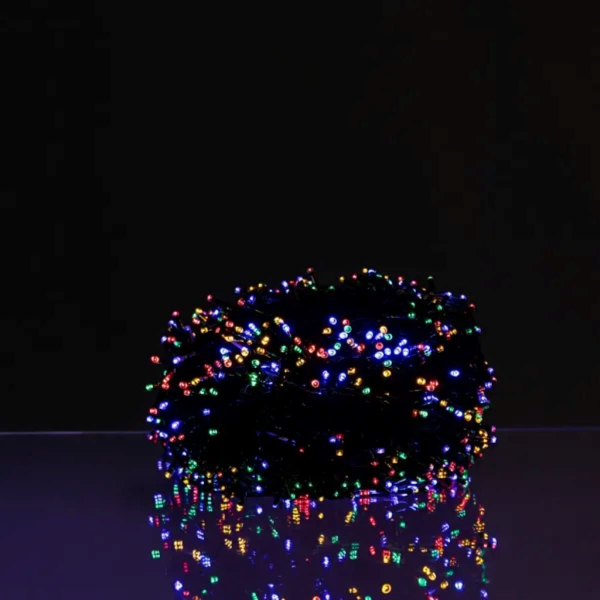 Новорічна гірлянда вулична 30 м 300 LED з сонячною батареєю чорний провід Мультиколір SB300L30MBML - фото №6