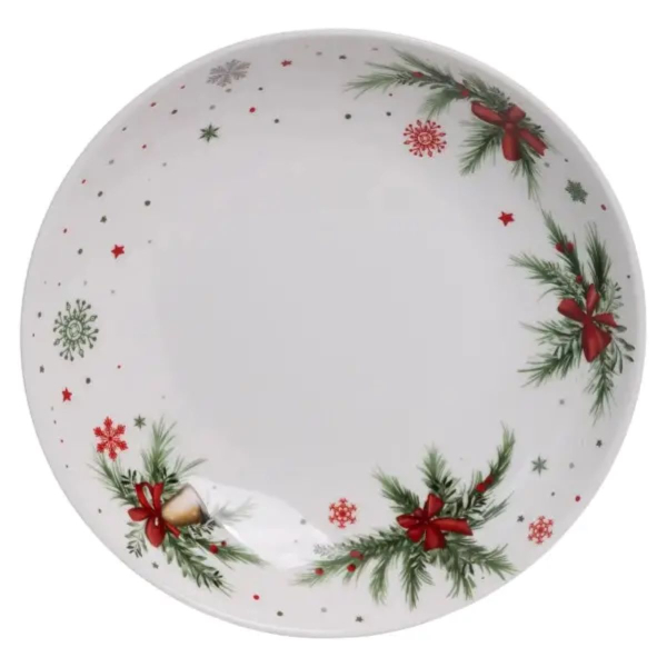 Тарілка новорічна 23 см порцелянова з різдвяним декором SG-32-2 - фото