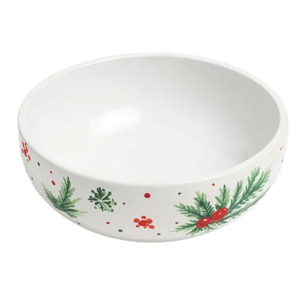 Тарілка глибока новорічна 16 см порцелянова з різдвяним декором SG-32-4 - фото №3