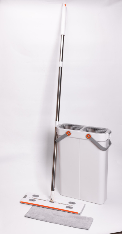 Швабра з відром для миття підлоги з віджимом, плоска насадка з мікрофібри, набір для прибирання дому HP-35015-18 - фото №2