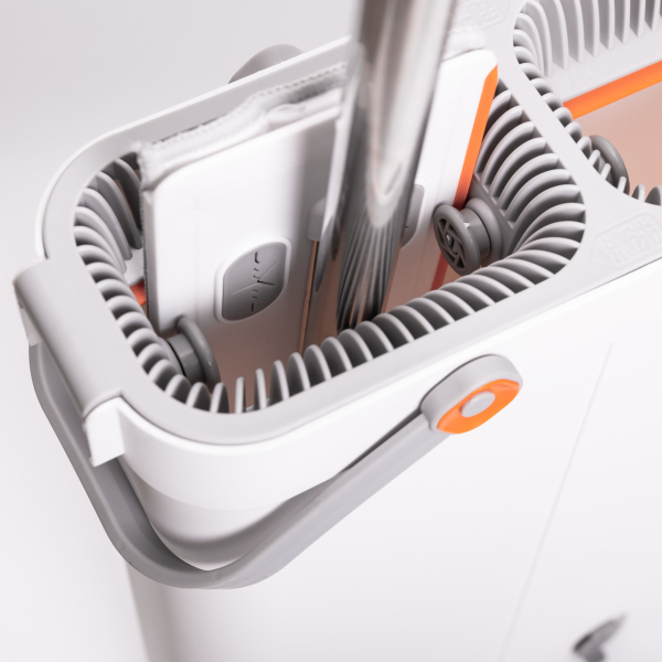 Швабра з відром для миття підлоги з віджимом, плоска насадка з мікрофібри, набір для прибирання дому HP-35015-18 - фото №3