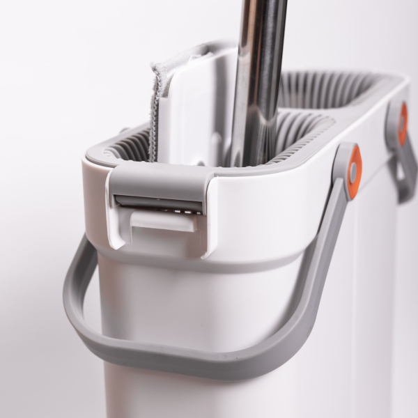 Швабра з відром для миття підлоги з віджимом, плоска насадка з мікрофібри, набір для прибирання дому HP-35015-18 - фото №6