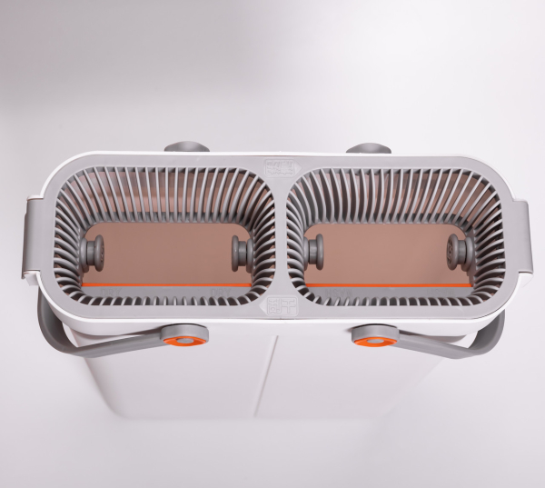 Швабра з відром для миття підлоги з віджимом, плоска насадка з мікрофібри, набір для прибирання дому HP-35015-18 - фото №7