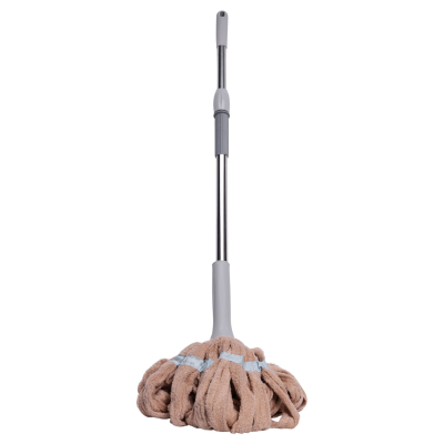.Швабра телескопічна для миття підлоги універсальна мотузкова швабра з самовіджимом для прибирання Бежевий HP-35015-13BE - фото