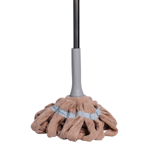 .Швабра телескопічна для миття підлоги універсальна мотузкова швабра з самовіджимом для прибирання Бежевий HP-35015-13BE - фото №2