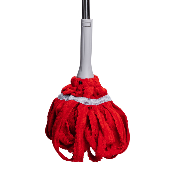 Швабра телескопічна для миття підлоги універсальна мотузкова швабра з самовіджимом для прибирання Червоний HP-35015-13R - фото №2