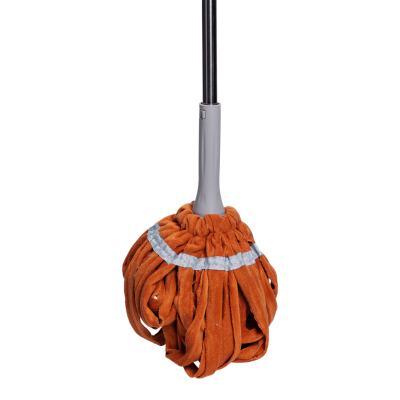 .Швабра телескопічна для миття підлоги універсальна мотузкова швабра з самовіджимом для прибирання Помаранчевий HP-35015-13O - фото