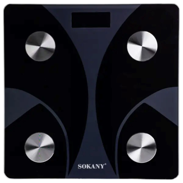 Смарт ваги електронні Sokany 26х26 см до 180 кг з Bluetooth Чорний SK-19029B - фото №2