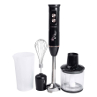 Блендер ручний занурювальний з насадками 4 в 1 600 Вт 2 чаші та вінчик Чорний Sokany SK-02012B - фото №3