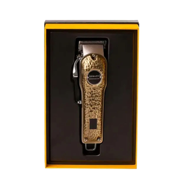 Машинка для стрижки Sokany акумуляторна з 4 насадками та USB золото SK-LF-9976 - фото №10