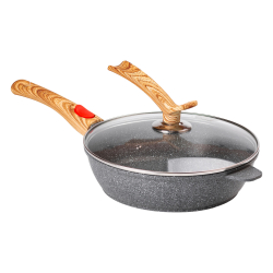 Алюмінієва глибока сковорода (2,8 л) зі скляною кришкою Ø 26 см сіра MGC HP-4-464G