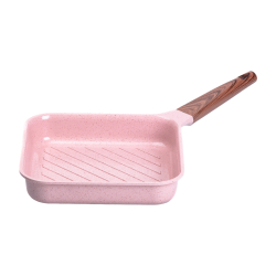 Сковорода-гриль алюмінієва, квадратна, 2,5 л, з антипригарним покриттям, 24 см MGC Pink HP-4-438P