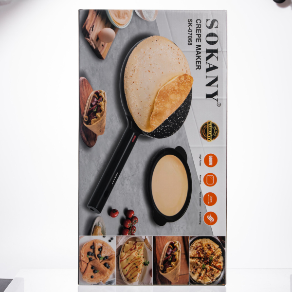 Сковорода млинниця електрична Ø20 (см) з антипригарним покриттям 600 Вт Чорний SK-07068 - фото №2