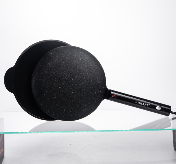 Сковорода млинниця електрична Ø20 (см) з антипригарним покриттям 600 Вт Чорний SK-07068 - фото №6