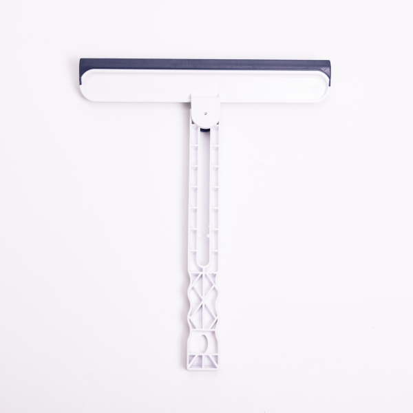 Скребок для миття скла складний з абразивною губкою та гумовим лезом для вікон дзеркал душу Блакитний HP-35015-27BL - фото №2