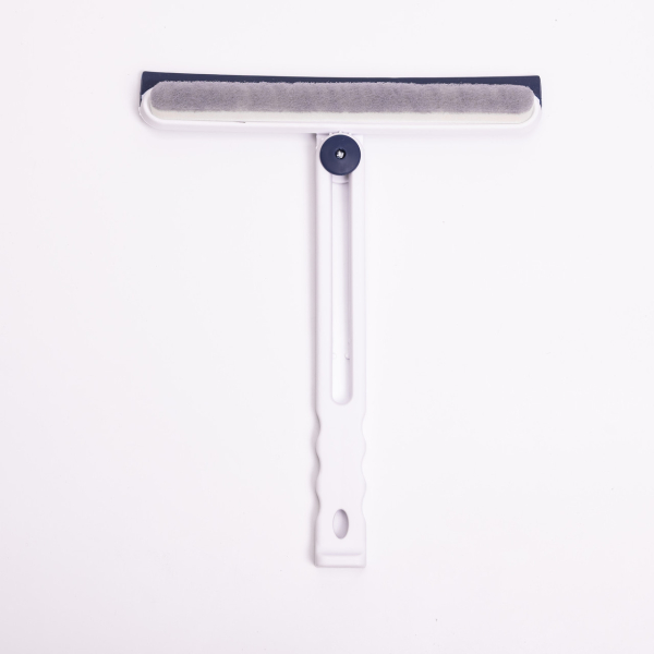 Скребок для миття скла складний з абразивною губкою та гумовим лезом для вікон дзеркал душу Блакитний HP-35015-27BL - фото №4