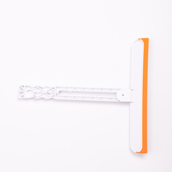 Скребок для миття скла складний з абразивною губкою та гумовим лезом для вікон дзеркал душу Помаранчевий HP-35015-27O - фото №3