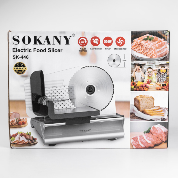 Слайсер професійний Sokany 500 Вт скиборізка для м'яса SK-446 - фото №10