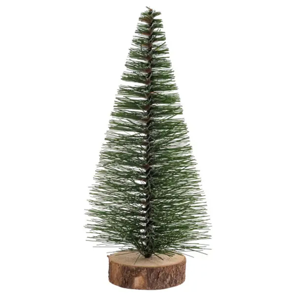 Новорічна настільна ялинка зелена Стріла 25 см на дерев'яній підставці SOK-М-12-3 - фото №5