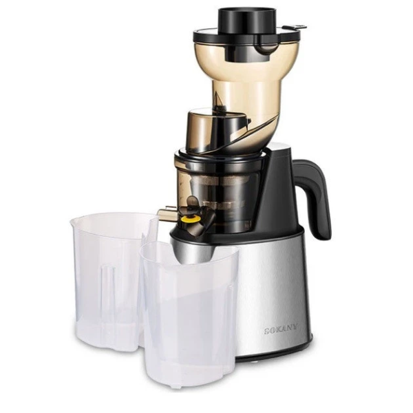 Соковижималка морожениця шнекова електрична Sokany 800 Вт із чашами прес для віджимання соку овочів фруктів SK-01010 - фото №2