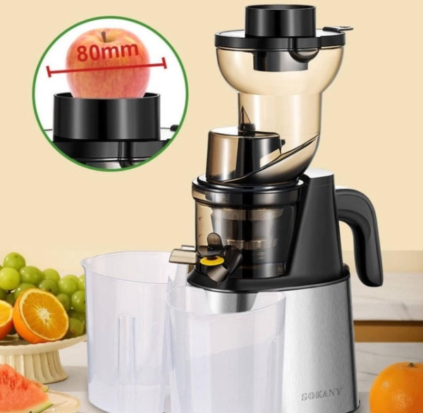 Соковижималка морожениця шнекова електрична Sokany 800 Вт із чашами прес для віджимання соку овочів фруктів SK-01010 - фото №3