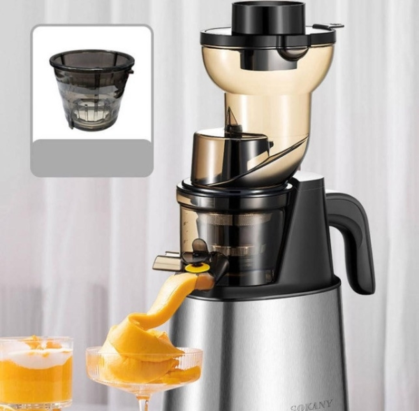 Соковижималка морожениця шнекова електрична Sokany 800 Вт із чашами прес для віджимання соку овочів фруктів SK-01010 - фото №5