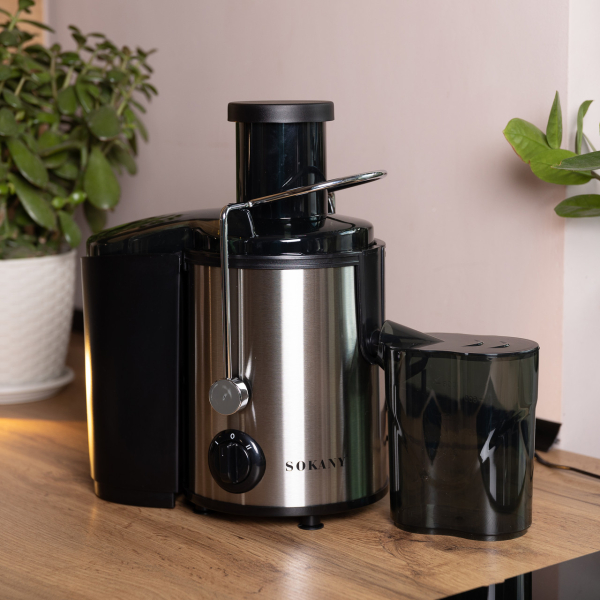 Соковижималка шнекова електрична з чашею Sokany SK-4000 800 Вт Чорна - фото №7