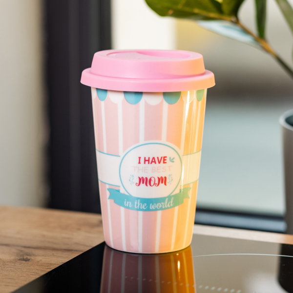 Стакан керамічний 420 мл з силіконовою кришкою I have the best mom RX-N240288HM - фото №2