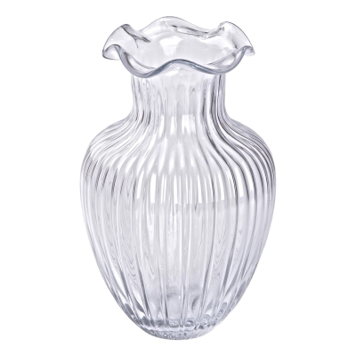 Скляна ваза, декоративна фігурка 24,5 см, прозора HP-1701 - фото