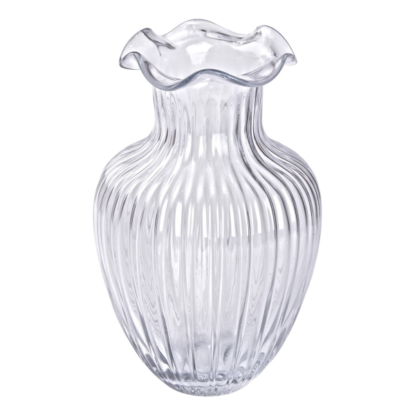 Скляна ваза, декоративна фігурка 24,5 см, прозора HP-1701 - фото